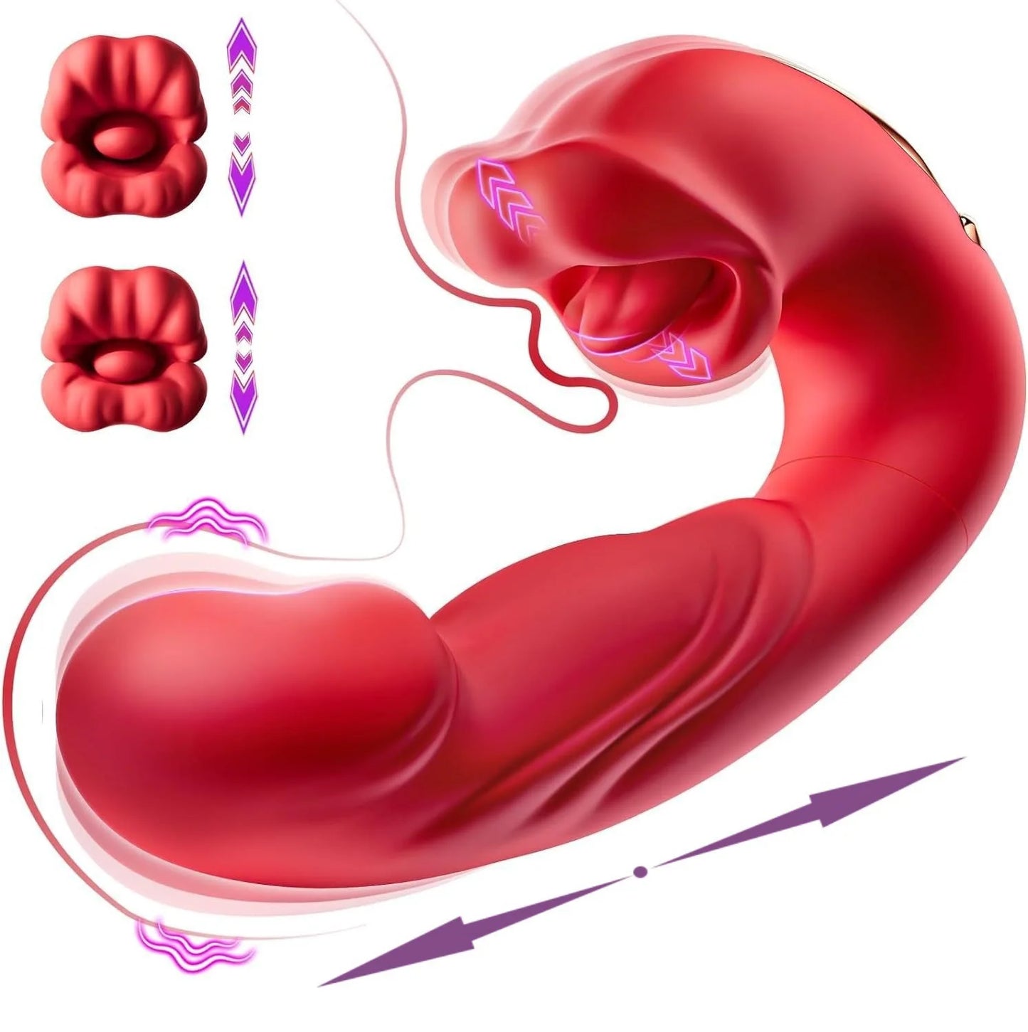 Unlock Ultimate Pleasure with the Advanced 3-in-1 Rabbit Vibrator – Experience Tongue Licking, Sucking, and Flapping Functions with 19 Modes and Whisper-Quiet Design!