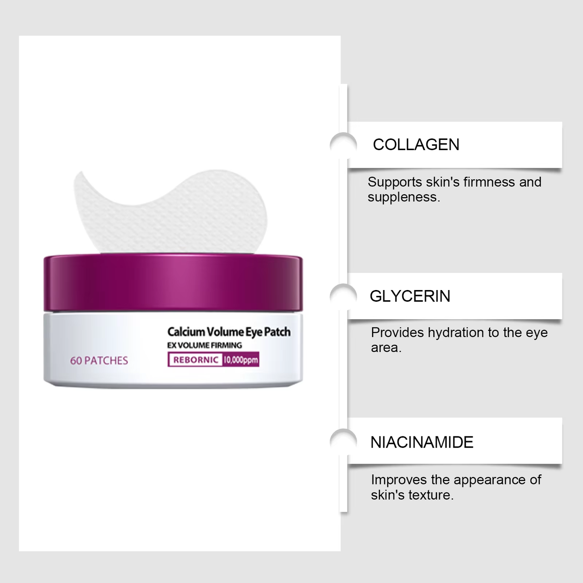 Calcium Skincare Set Anti-Aging Calcium Volume Facial Serum Eye Patches Multi Balm Fade Fine Lines Reduce Dark Circles Nourishes