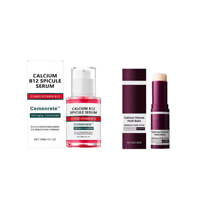 Calcium Skincare Set Anti-Aging Calcium Volume Facial Serum Eye Patches Multi Balm Fade Fine Lines Reduce Dark Circles Nourishes