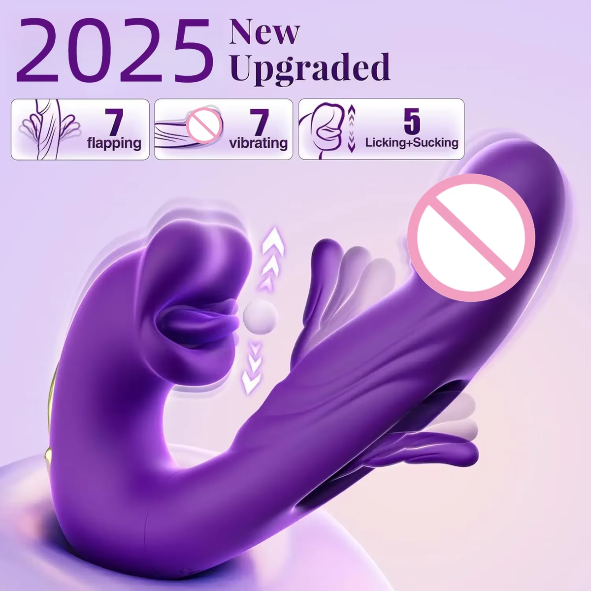 3-in-1 Telescopic Rotating Vibrator - G-Spot and Clitoral Dual Stimulator, Waterproof with Tongue Licking and Finger Flapping Features